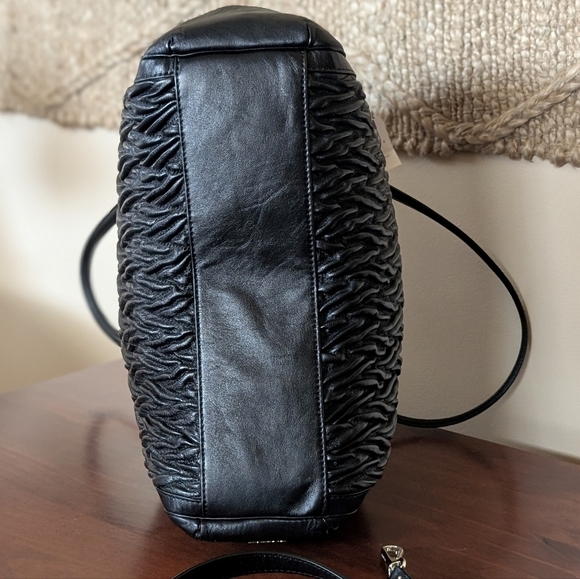 ✨ Coach Limited Edition Large Black Madison Satchel – Gathered Twist Leather 👜 - Picture 11 of 17